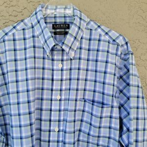 Lauren Ralph Lauren Men’s Oxford Blue Plaid Heritage Shirt – Size L (16.5 32/33)